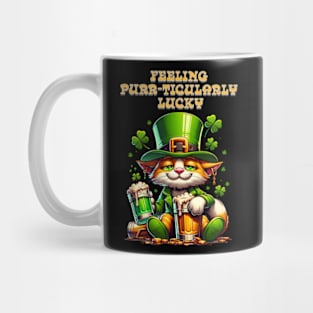 St Patricks day leprechaun cat - Feeling purr-ticularly lucky Mug